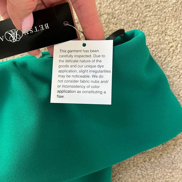 Betsy and Adam off the shoulder new with tags green size 14 dress - Picture 5 of 10